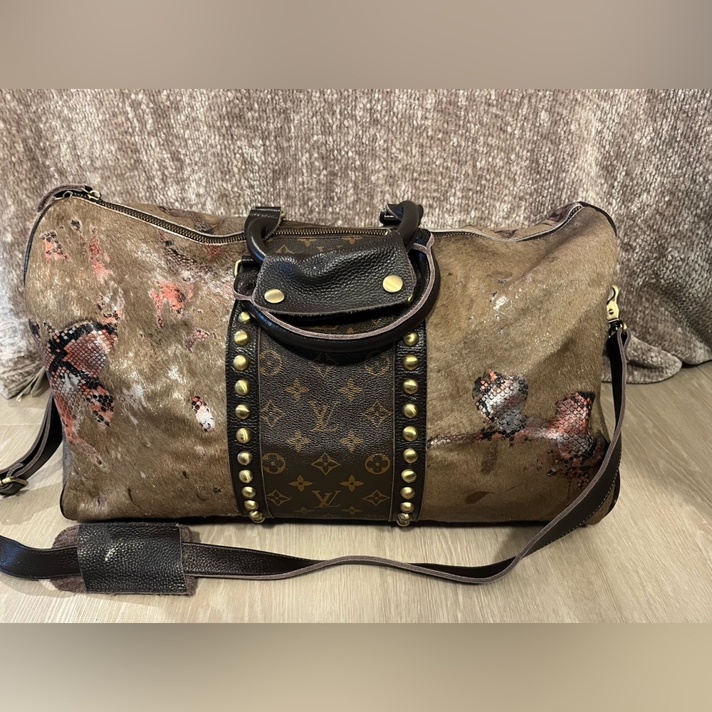 Reworked Louis Vuitton duffel bag